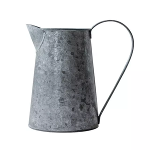 Antique Galvanized Metal Farmhouse Table <b>Vase</b> Functional <b>Floor</b> <b>Vase</b> - Product Image 4