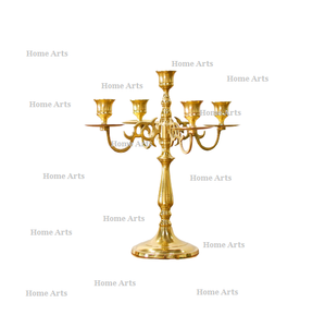 Juego de 2 candelabros de aluminio con forma personalizada de diseño simple para uso en decoración de hoteles y bodas - Product Image 4