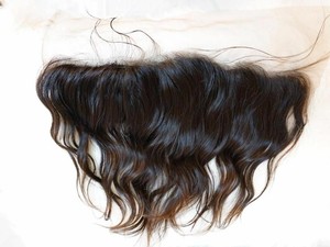 Meilleure vente cheveux indiens naturel ondulé frontal dentelle 13X4 13X6 Machine Double trame faisceaux queues de cheval Remy cheveux cuticule intacte - Product Image 6