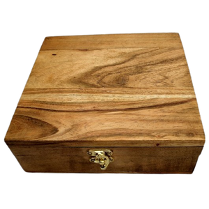 World luxury custom natural acacia wood plain square design wood box solid wood box