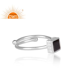 Bague ajustable en argent Sterling 925 pour filles, bijou fin, pierre précieuse, accessoire de luxe, nouvelle collection, vente en gros - Product Image 3