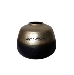 Maceta decorativa de Metal dorada y negra, maceta de forma redonda para el hogar, jardín, boda, fiesta, restaurante, decoración de suelo - Product Image 1