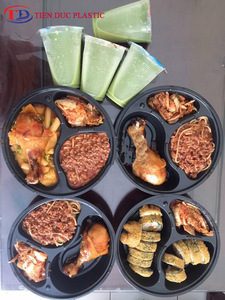 High-end Most Popular Products 2025 Factory 2 Compartments Disposable Plastic Food <b>Container</b> with Lid Black Color <b>Takeaway</b> - Product Image 6