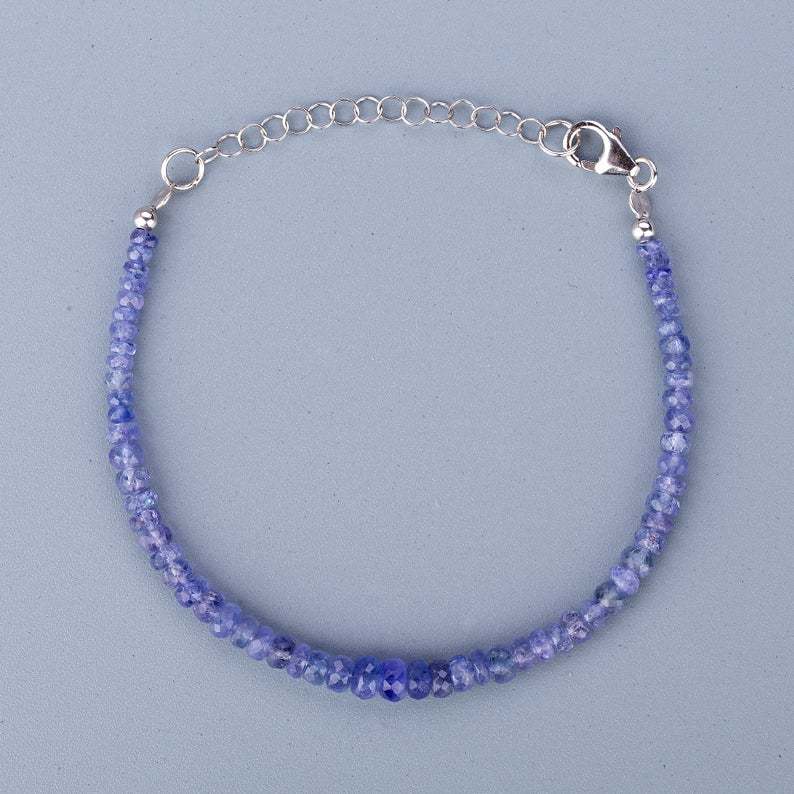 10 Perles En Pierre De Tanzanite - Rondelles Facettées 2-3mm Bleu Violet Lavande - Pour Création Bijoux