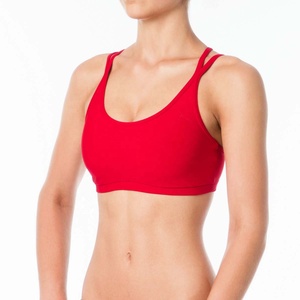 Soutien-gorge de sport pour femme avec logo personnalisé, dos nageur, en Spandex/Polyester, avec dentelle, pour le yoga, la course et l'entraînement, style crop top - Product Image 3