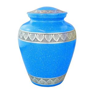 Abat-jour en émail blanc et bleu, métal gravé en laiton/aluminium, Style américain/européen - Product Image 4