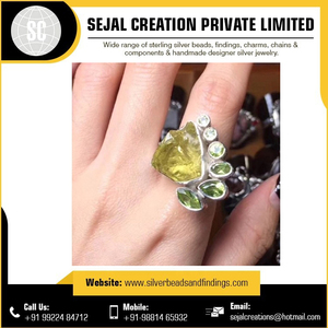Flower Shape 925 Silver Peridot <b>Cluster</b> Ring Vintage Style Women's Everyday Wear - Product Image 5