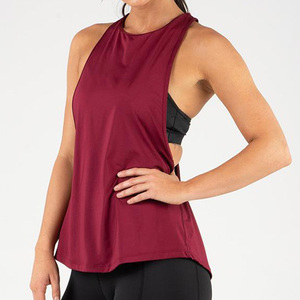 High Quality Casual Fitness Tank <b>Top</b> For Women's Maroon Color Quick Drying Sleeveless Breathable Sports Tank <b>Top</b> For Ladies - Product Image 4
