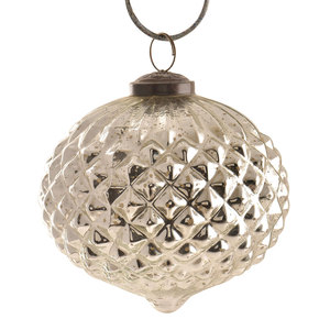 Bolas de cristal plateado de alta calidad hechas a mano, adornos de Navidad de forma redonda grande, adornos de árbol de Navidad, GSH-143 al por mayor/39625 - Product Image 1