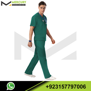 ชุดยูนิฟอร์มสครับพยาบาลทางการแพทย์สำหรับพนักงานโรงพยาบาลผ้าฝ้ายพิมพ์ลายสีดำและสีพื้นอื่นๆ - Product Image 6