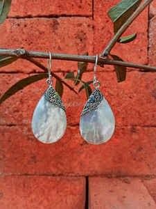 KA-ER009-MOP ลดลงรูปร่างเงินสเตอร์ลิงต่างหูแฮนด์เมดห้อยเครื่องประดับผู้หญิงน่ารักของขวัญพรรคขายส่ง - Product Image 3