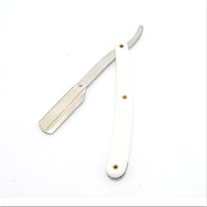 White & Silver Stainless Steel <b>Razor</b> Barber Edge Shaving Knife Hair Extension Tools - Product Image 2