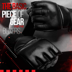 Gants demi-doigts MMA personnalisés de haute qualité Gants d'entraînement en cuir synthétique PU respirants en PVC durable - Product Image 4