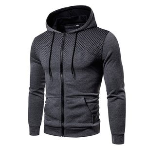 Sweat à capuche confortable pour homme, coupe classique, fermeture éclair intégrale, manches longues, printemps, avec broderie, vêtements décontractés - Product Image 1