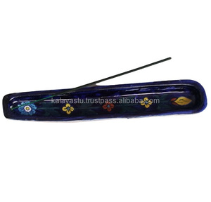 Quemador de incienso de cerámica pintado a mano y soporte Agarbatti Stand con quemador de aroma Ash Catcher para palo de incienso y cono - Product Image 4