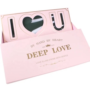 stock i love you box China flower box i love you pink gift box