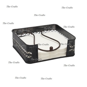 Galvanized Tissue <b>Holder</b> Premium Quality <b>Napkin</b> <b>Holder</b> With Wooden Handles For Hotel Events And Wedding Use - Product Image 2