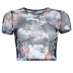 Último diseño sólido en blanco Crop Top personalizado mujeres camisetas nuevas señoras de moda Crop Top mujeres camisetas - Product Image 3