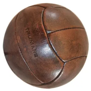 רטרו בעבודת יד עתיק כדורגל מיושנת בציר אמיתי אמיתי עור כדורגל כדורי