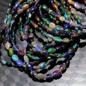 Ethiopia Đen Opal đa lửa hình dạng hình bầu dục đá quý hạt làm đồ trang sức vòng cổ AAA + chất lượng hàng đầu tự nhiên chất lượng tuyệt vời - Product Image 2