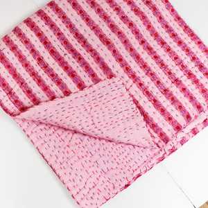 Multi Reversible hecho a mano estilo rural Kantha edredón Manta de algodón única playa tiro cosido a mano colcha hogar - Product Image 3