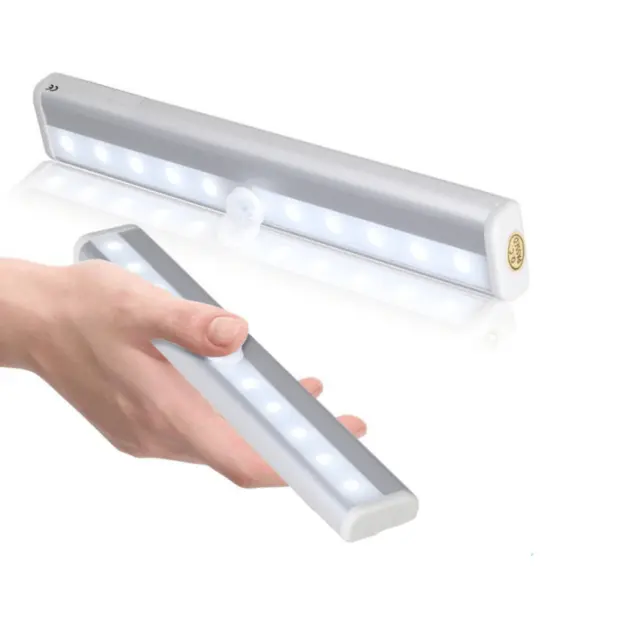 Sensor de movimiento inalámbrico con batería led, detector de movimiento de luz nocturna, luz de escalera con interruptor de sensor de movimiento pir debajo del armario