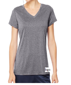 En gros Femmes de Performance V-cou T-shirt 100% Polyester Vêtements Stocks Importés Machine Lavage Sourcing De Bangladesh - Product Image 1