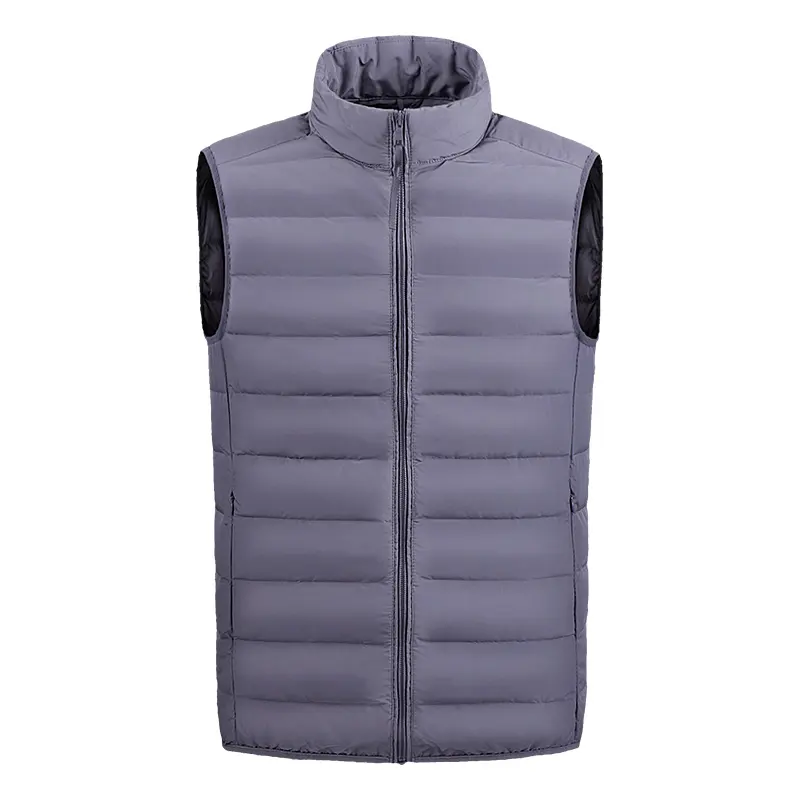 Bestseller Custom Winter Windjack Effen Neon Oranje Gevoerde Bubble Down Puffer Vest Voor Mannen
