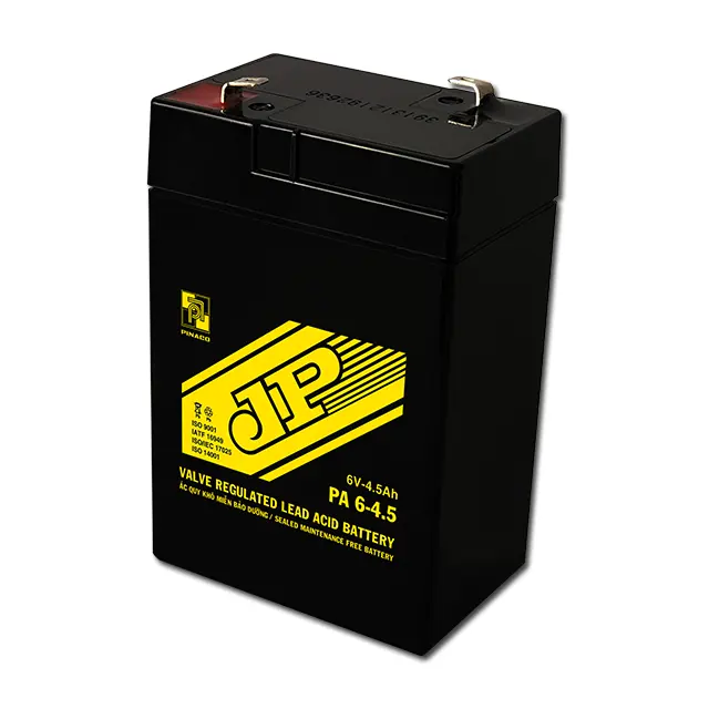 PA 6-4.5 (6V - 4.5Ah) JP High Quality VRLA Battery for UPS, Electric Bike, Lighting IEC Standards Made in Vietnam