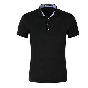 Camiseta de Manga Corta para Hombre, 100% Algodón, Corte Ajustado, Cuello Alto, Color Sólido, Transpirable, Informal, con Logotipo Personalizado, Talla Grande - Product Image 1