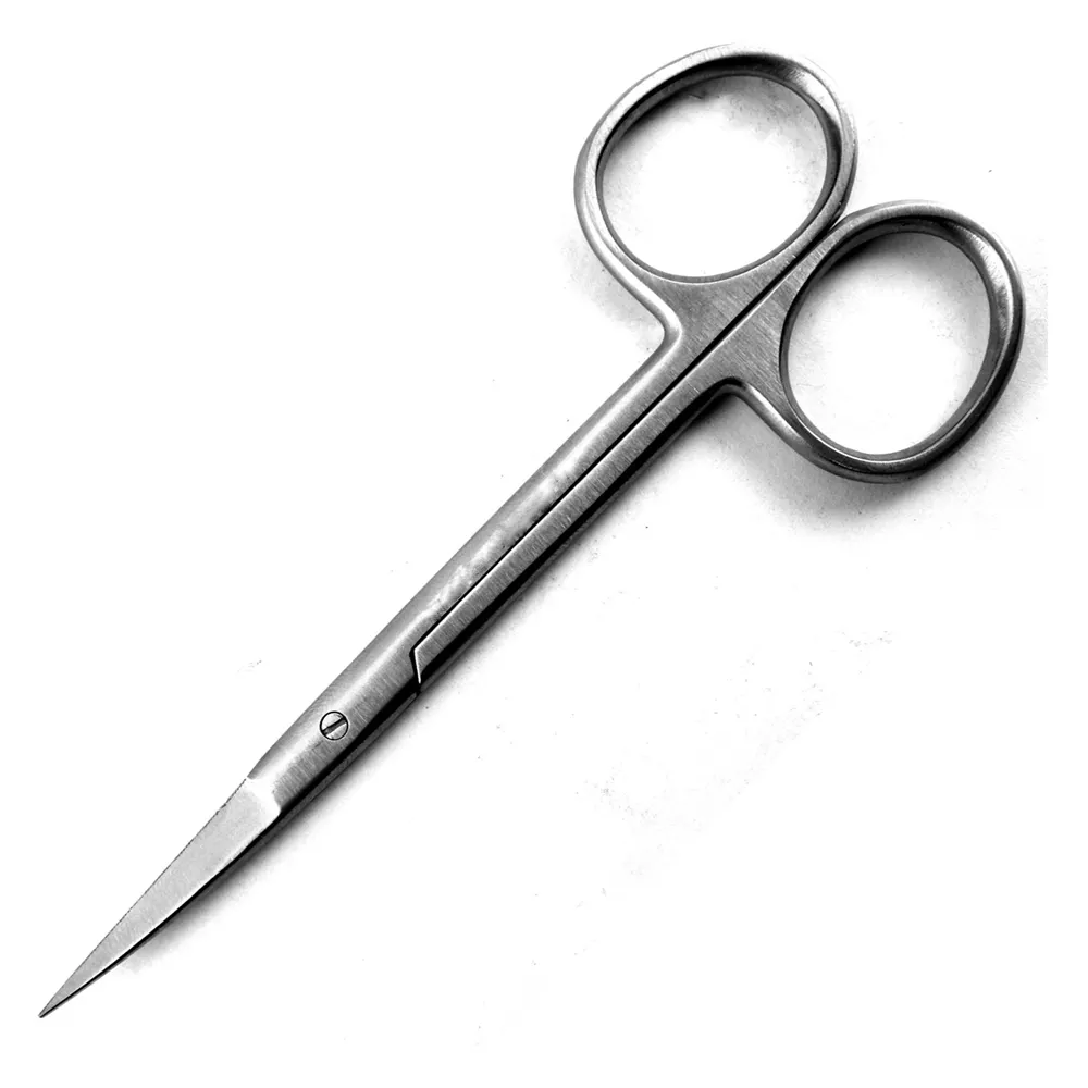 Iris Scissors Curved Micro Serrated Surgical Scissors Medical Tip 12 Cm