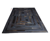 Exquisite handgemachte schwarz braune Leder Gebets teppiche Schneller Versand Rindsleder bestickte Teppiche Bulk Sale für den Heimgebrauch