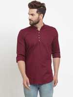 Kurta de coton traditionnel pour hommes, avec de nombreux boutons brillants, 3 poches de poitrine de Style séduisant