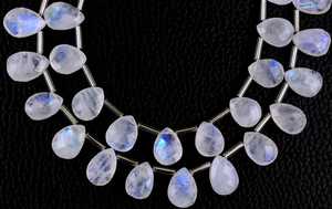 Piedra lunar de arcoíris Natural, 21 piezas, forma de pera facetada, piedras preciosas auténticas de Fuego Azul, cuentas de Briolette - Product Image 3