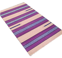 Tapis fin réversible en coton tissé à la main, motif rayures multicolores, moderne, toutes saisons, pour la maison, l'hôtel, la cuisine, disponible en taille standard