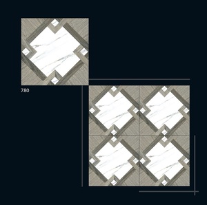 Baldosas de cerámica esmaltada clásicas modernas de 600x600mm con diseño de flores para cocina, baño y acabado pulido exterior - Product Image 4