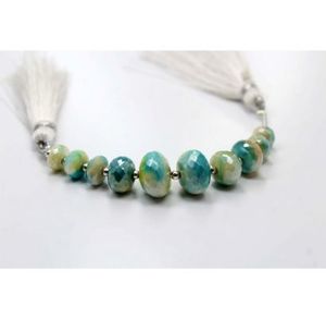 Pulsera facetada hecha a mano de 2,5 pulgadas, cuentas de piedra lunar recubiertas de místico Bio Natural, tamaño de 11x6mm, colores plata blanca, gemas Zubair - Product Image 4