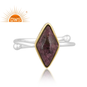 Bague empilable en argent sterling fin Tourmaline naturelle Quartz diamant pierres précieuses pour femmes fabricant de bijoux - Product Image 2