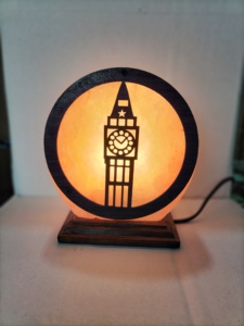 Lámpara de torre de sal del Himalaya Rosa tallada en 3D, decoración de Feng Shui pulida, estilo de cesta de amor para el hogar, oficina, artesanía Natural - Product Image 3