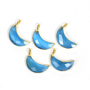 Monalisa-Colgante con forma de media luna, 20X8 piedras preciosas, color azul - Product Image 3