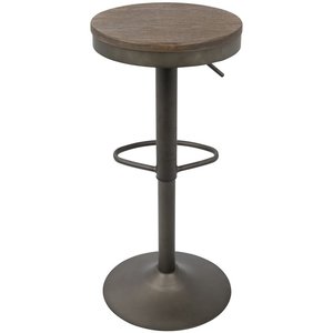 Taburete de Bar giratorio de diseño moderno con tapa de madera maciza, altura ajustable para comedor de Hotel, sala de estar al aire libre, muebles industriales - Product Image 5