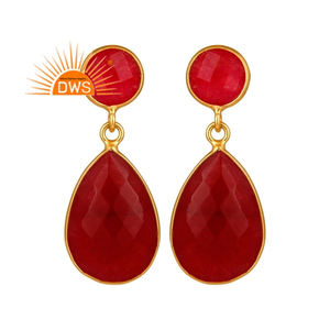Pendiente colgante de piedras preciosas de Aventurina roja Natural de Plata de Ley 925 para fabricante de joyería para mujer - Product Image 1