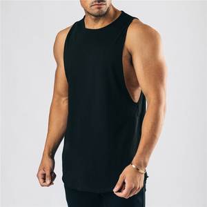 Vente en gros de débardeurs de gym sans manches pour hommes 95% coton 5% Spandex gilet de fitness respirant XL décontracté muscle tricoté tissage - Product Image 3