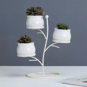 Style simple cadre en fer branche forme en céramique pot de fleur - Product Image 6