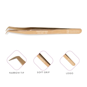 Pincettes à pointe étroite pour Extension de cils, 12 pièces, en or Rose, de Volume russe à 90 degrés - Product Image 1
