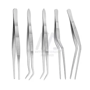 Best Selling Offset Food tongs Stainless steel kitchen tweezers for grabbing hot food stuff utensils tongs for food chef tools