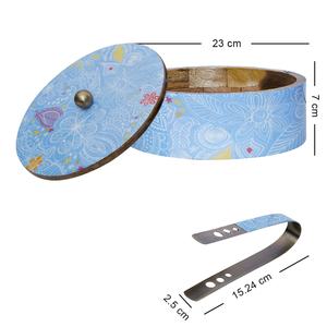 กล่องใส่โรตีไม้คุณภาพสูงสุด พร้อมหูจับโลหะและที่คีบ ภาชนะใส่อาหารสำหรับเก็บโรตี - Product Image 4