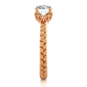 Bague de fiançailles, cadeau du Nouvel An, diamants naturels, or massif, sertissage classique, taille brillant, certifié IGI INGEMCO, collection Inde - Product Image 4