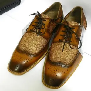 Sepatu pantofel Formal pria, SNEAKER KULIT Derby bernafas ujung lancip kulit bisnis gaya Inggris baru