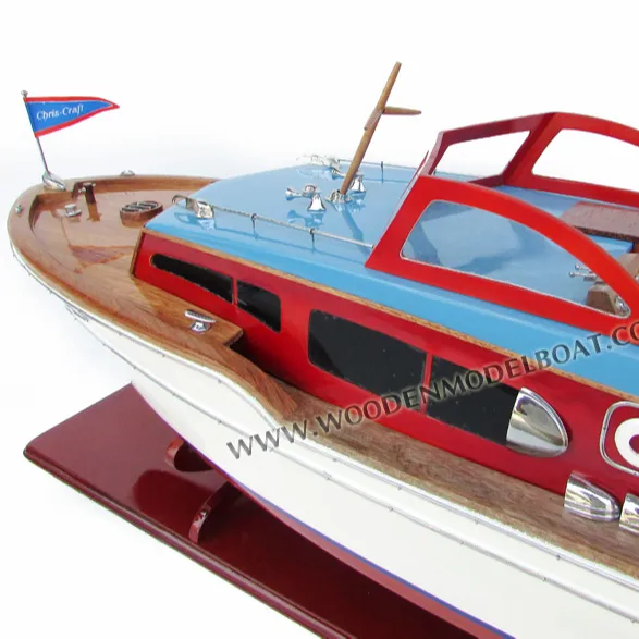 CHRIS CRAFT CORVETE 1955木製モデルボート-木製ハンドクラフトモデル船